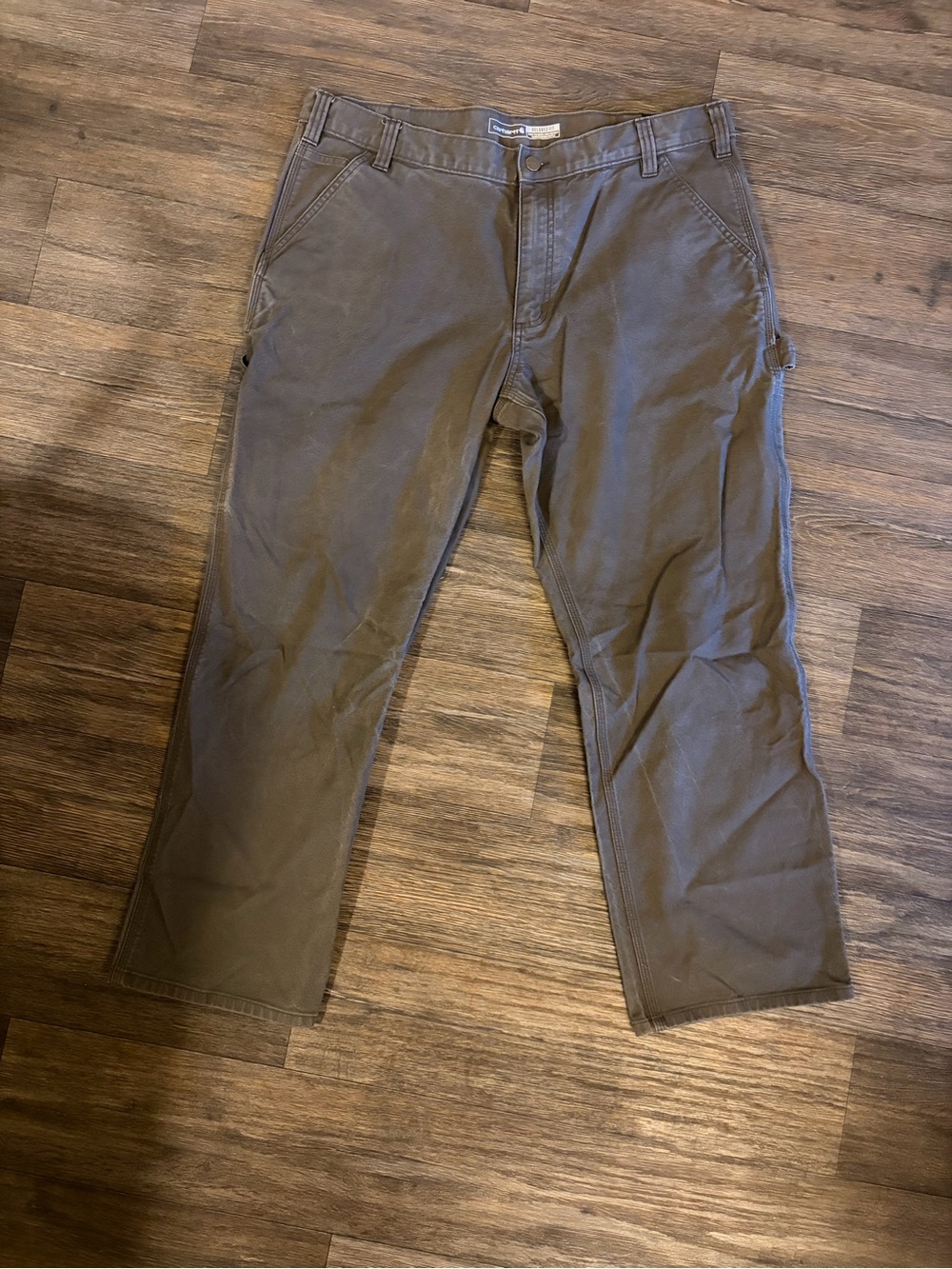 Carhartt Pants Mens 40x30 Brown Rugged Flex Canvas Relaxed Fit